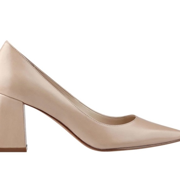 Marc Fisher Caitlin light Tan Block Heel, pointy toe Pumps, size 7 M - Picture 2 of 8